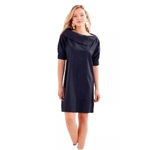 Finley‎ Skipper Shift Mini Dress Navy Womens Large Lagenlook Elbow Sleeve Casual